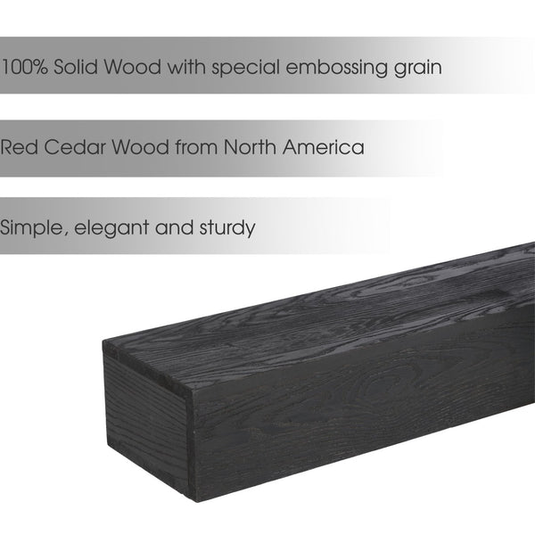 English Elm 60'' Western Red Cedar Floating Mantel Shelf Rustic Farmhouse Wall Decor 70 Lb W2640P358912