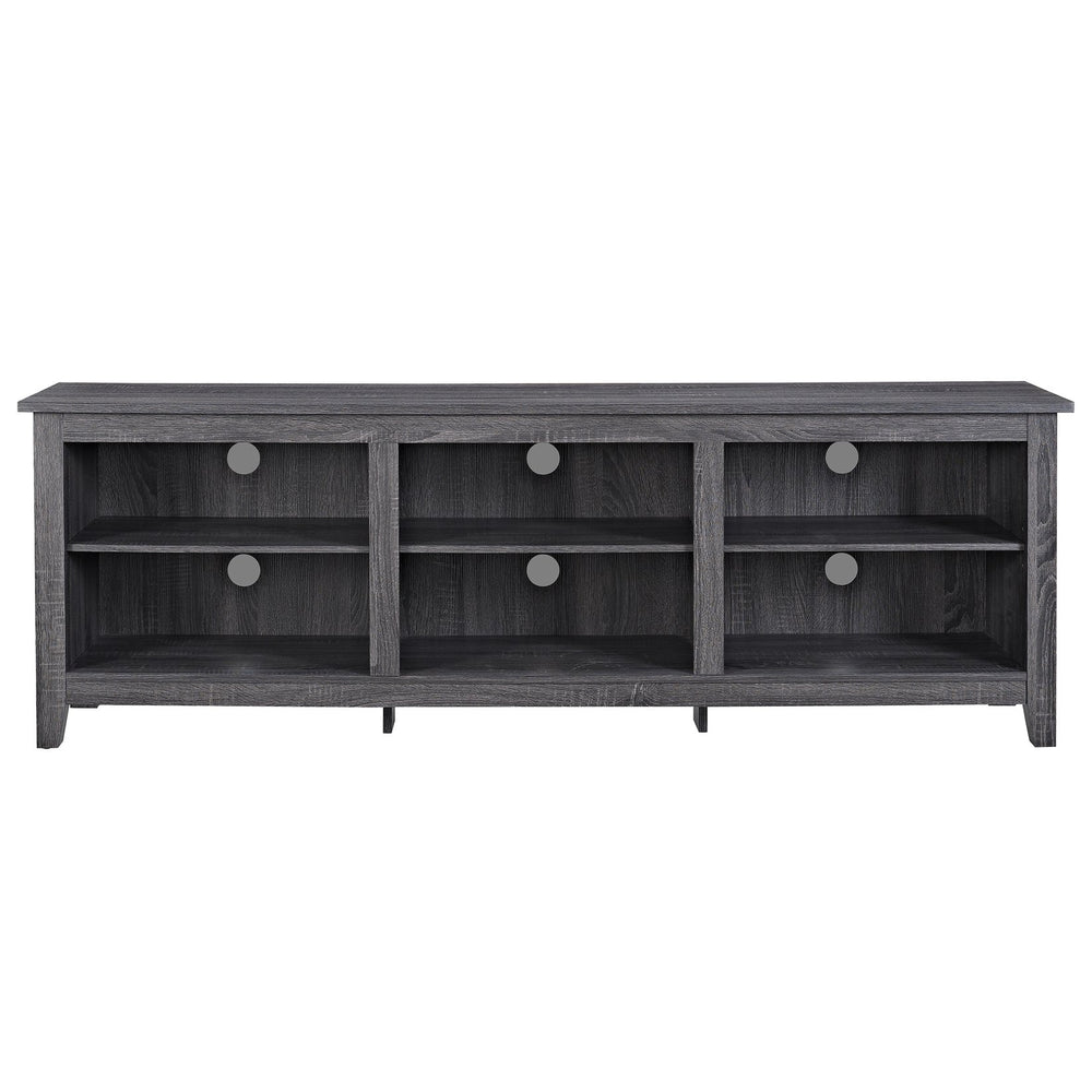 English Elm Walker Edison - Modern 3-Shelf Transitional TV Stand 70" for 80" TVs—Warp-Resistant MDF, 250lb Support, Cord Management Charcoal grey 76 L x 22 W x 6 H B185P169322