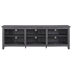 English Elm Walker Edison - Modern 3-Shelf Transitional TV Stand 70" for 80" TVs—Warp-Resistant MDF, 250lb Support, Cord Management Charcoal grey 76 L x 22 W x 6 H B185P169322
