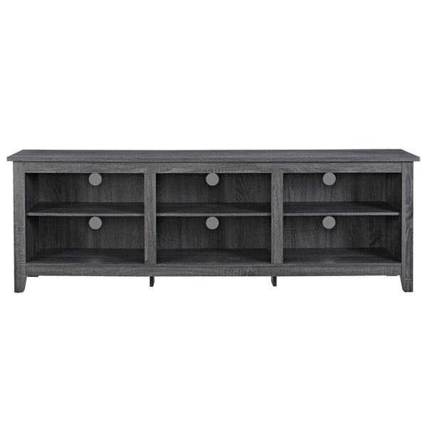 English Elm Walker Edison - Modern 3-Shelf Transitional TV Stand 70" for 80" TVs—Warp-Resistant MDF, 250lb Support, Cord Management Charcoal grey 76 L x 22 W x 6 H B185P169322