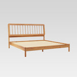 Spindle Midcentury Modern Solid Wood King Bed Caramel CMAB8BCA Walker Edison