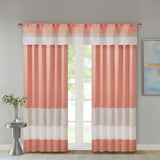 Madison Park Amherst Transitional Polyoni Pintuck Valance MP41-4376 Coral