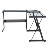 OSP Home Furnishings Prime L-Shape Desk Clear/Black