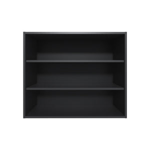 English Elm Chinle Minimalist Wall Cabinet with 3 Open Melamine Shelves for Kitchen Organization and Display Black 37 L x 30.8 W x 3.5 H B128P244992