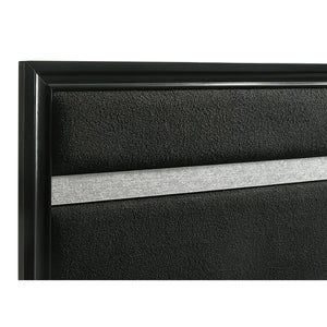English Elm Annie Glam White Full Storage Bedroom Set with Crystal Pulls and Glitter Accents Black B062S01609