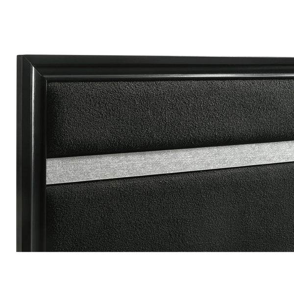 English Elm Annie Glam White Full Storage Bedroom Set with Crystal Pulls and Glitter Accents Black B062S01609