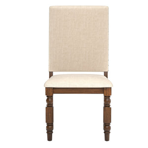 Kingsley Rubberwood Dining Chair Set with Nailhead Trim and Cushioned Fabric Seat