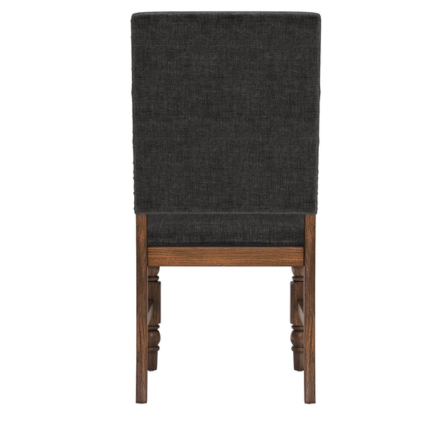 Kingsley Rubberwood Dining Chair Set with Nailhead Trim and Cushioned Fabric Seat