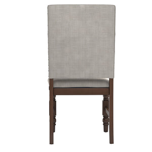 Kingsley Rubberwood Dining Chair Set with Nailhead Trim and Cushioned Fabric Seat