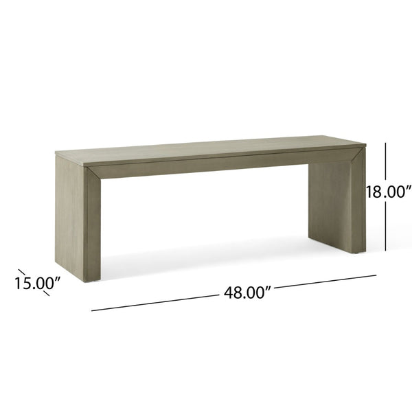 English Elm Acacia Hardwood Dining Bench with Gray Oak Finish Farmhouse Style Entryway Seating 66363.00LGRYOAK