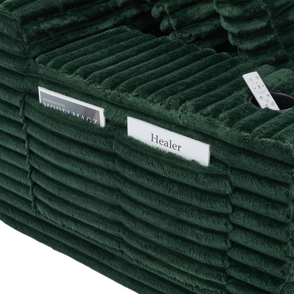 English Elm Oversized Corduroy Cloud Couch Convertible Sleeper Sofa with Memory Foam Seating Emerald W395S00120