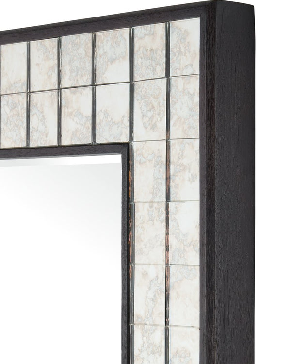 Currey & Company Mosaico Rectangular Mirror - Stunning Beveled Design In Antique Tiles, Perfect For Any Home Décor Ivory Mango Wood ,Glass 1000-0167-currey-company