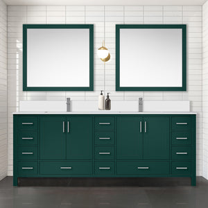 English Elm Green Solid Wood Double Bath Vanity 84" W x 22" D with Cultured Marble Top, Soft-Close Drawers, Ample Storage B2731P259170