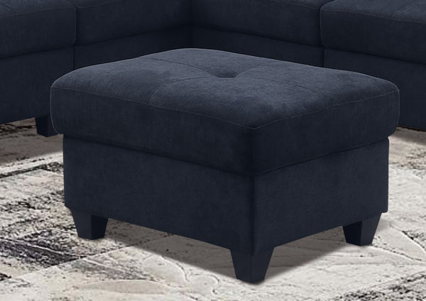 English Elm Sectional Velvet Sofa In Dark Blue - Luxurious, Durable Comfort With Cup Holders For Modern Living Spaces B205S00079-GIGA