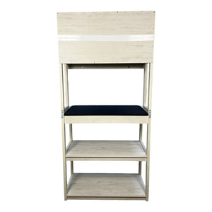 English Elm 31.5" 5-Tier Bakers Rack White+Black – Sturdy Particle Board Kitchen Shelves, Coffee Bar, Storage W1412P230432