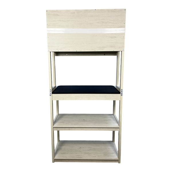 English Elm 31.5" 5-Tier Bakers Rack White+Black – Sturdy Particle Board Kitchen Shelves, Coffee Bar, Storage W1412P230432