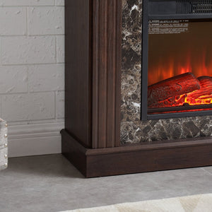English Elm Electric Fireplace Mantel Surround with 23 Inch Insert Remote Raised Panel Wood Finish Cherry W2275S00044
