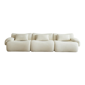 English Elm Modular Sectional Sofa - Space-Saving Modern Design, Cozy Sherpa Fabric, Perfect For Small Rooms W3622S00001