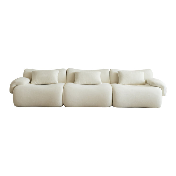 English Elm Modular Sectional Sofa - Space-Saving Modern Design, Cozy Sherpa Fabric, Perfect For Small Rooms W3622S00001