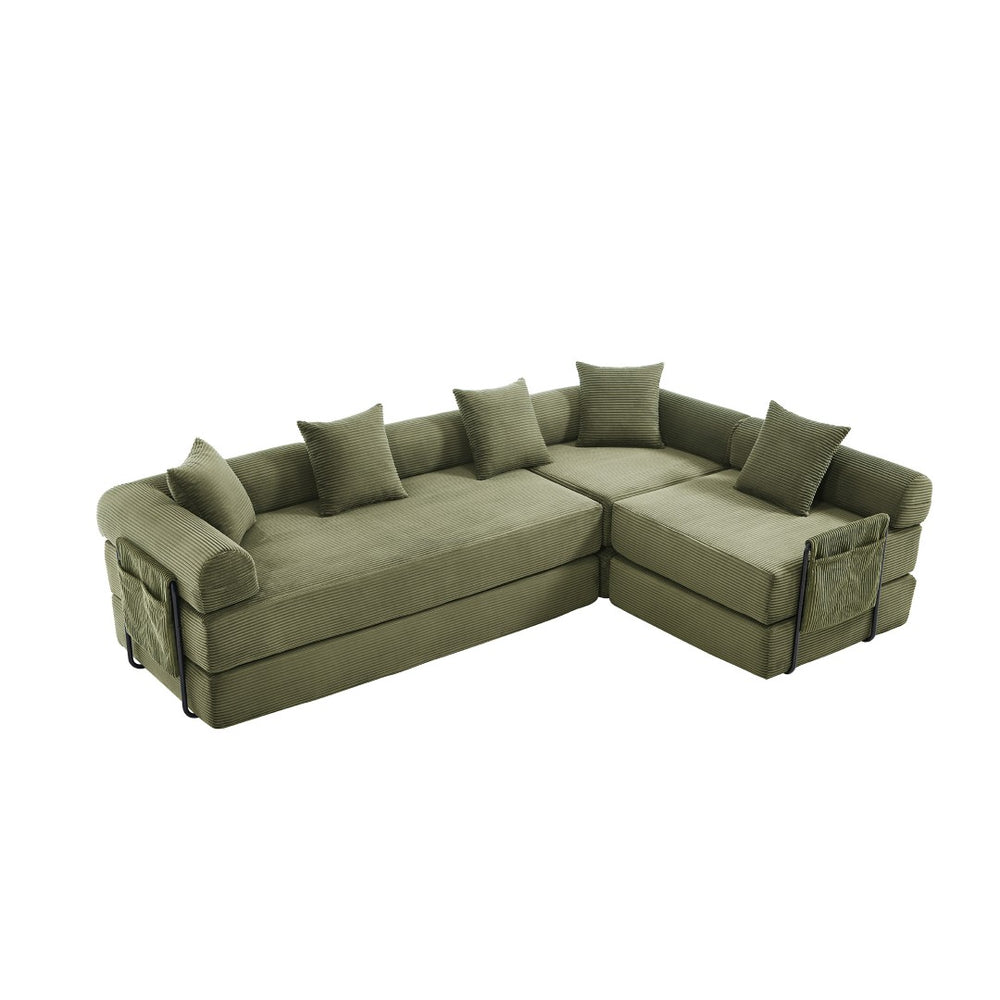 English Elm United We Win Corduroy Memory Foam Convertible Sofa Bed Six Position Guest Room Sleeper W1568P372056