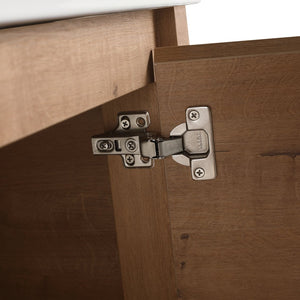 English Elm 40'' Freestanding Bathroom Vanity With White Ceramic Sink & Soft-Close Doors - Stylish Storage Solution W999S00401