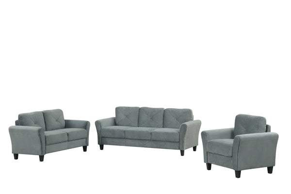 English Elm Couch Plush Modular Sectional Set In Gray Velvet – Versatile, Comfortable & Easy To Clean! W2121S00012