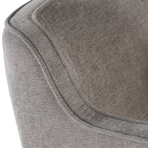 Sunpan Derome Contemporary Dining Armchair - Stylish Faux Leather, Sculpted Design with Black Steel Legs Polo Club Stone