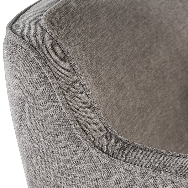 Sunpan Derome Contemporary Dining Armchair - Stylish Faux Leather, Sculpted Design with Black Steel Legs Polo Club Stone