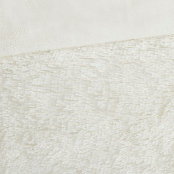 JLA Home Intelligent Design - Shaggy Faux Fur Duvet Cover Set with Plush Reverse, Hidden Zipper & Corner Ties for Cozy Luxury Ivory ID12-1923