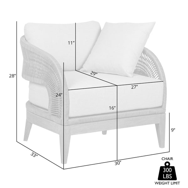 English Elm Orbit Outdoor Lounge Chair Eucalyptus Hardwood Woven Rope Resort Patio Seating B2736P464823