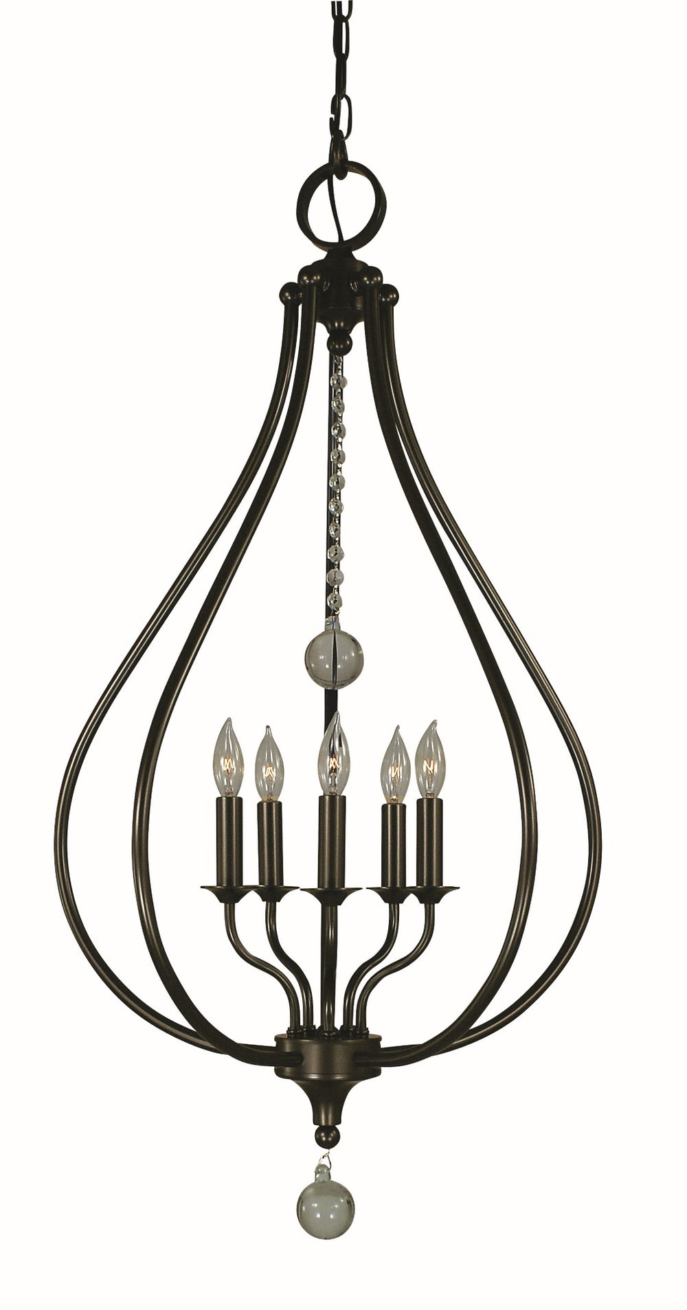 Framburg 5-light Dewdrop Pendant Light – Elegant Crystal-trimmed Design For Casual And Formal Spaces Mahogany Bronze Metal 4445 Mb