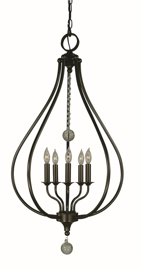 Framburg 5-light Dewdrop Pendant Light – Elegant Crystal-trimmed Design For Casual And Formal Spaces Mahogany Bronze Metal 4445 Mb