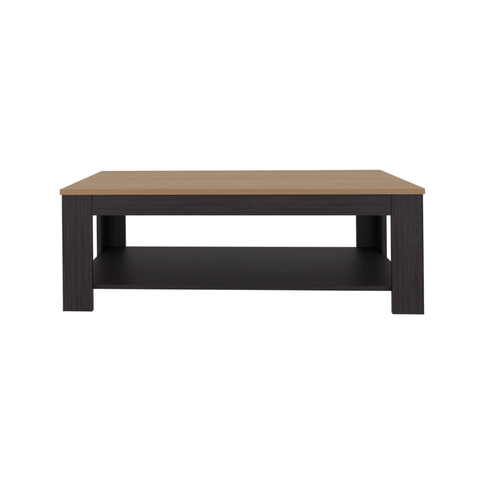 English Elm Wenge Rectangular Coffee Table With Lower Shelf – Modern Oak Design, Clean Lines & Functional Elegance B062P380044-GIGA