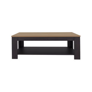 English Elm Wenge Rectangular Coffee Table With Lower Shelf – Modern Oak Design, Clean Lines & Functional Elegance B062P380044-GIGA