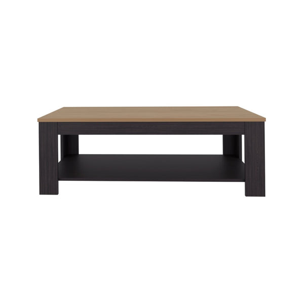 English Elm Wenge Rectangular Coffee Table With Lower Shelf – Modern Oak Design, Clean Lines & Functional Elegance B062P380044-GIGA
