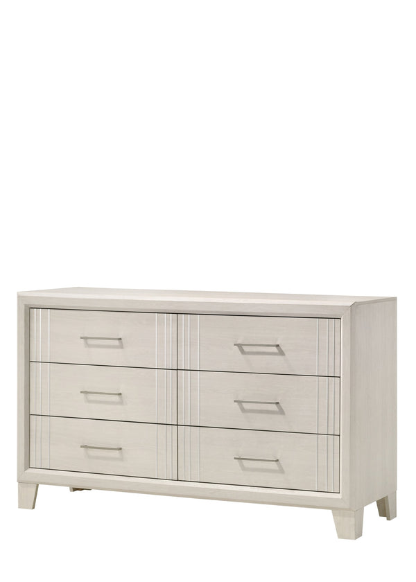 English Elm 1pc Contemporary Tall Chest with Faux Marble Top and Four Drawers for Elegant Bedroom Storage Beige 19.69 L x 61.22 W x 33.66 H B2741P330647