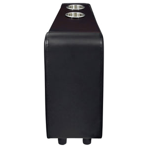 English Elm Nseluka Black Wedge Console for Home Theater - Gel Memory Foam Top, Leatherette, Dual Cupholders, Durable Hemlock B062P333411