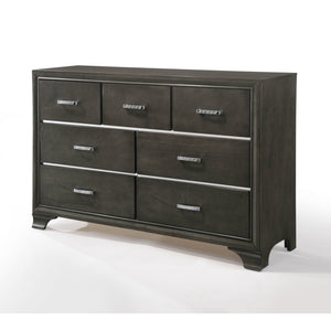 English Elm Carine Elegant 7-Drawer Dresser with English Dovetail Drawers, Smooth Kenlin Glides, Sturdy Legs Gray 61 L x 19 W x 40 H B2726P261778