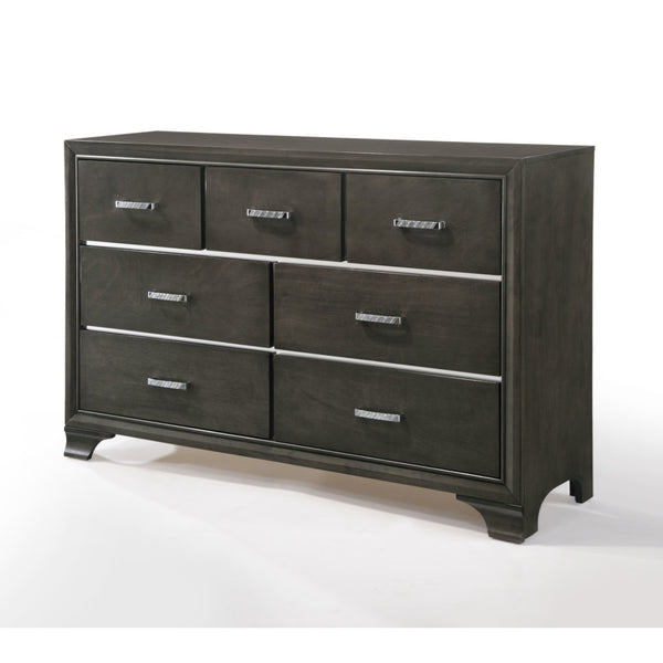 English Elm Carine Elegant 7-Drawer Dresser with English Dovetail Drawers, Smooth Kenlin Glides, Sturdy Legs Gray 61 L x 19 W x 40 H B2726P261778