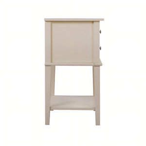 English Elm Stylish Beige Nightstand - Modern Open-Shelf Design, Compact & Functional For Any Bedroom Decor B078112100-GIGA