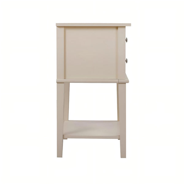 English Elm Stylish Beige Nightstand - Modern Open-Shelf Design, Compact & Functional For Any Bedroom Decor B078112100-GIGA