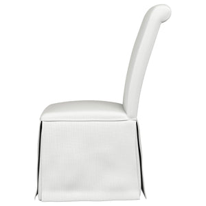 English Elm Isela White Upholstered Parson Side Chairs Set of 2 — Timeless Skirted Pleated Seats, Tall Curved Backs B062P375533