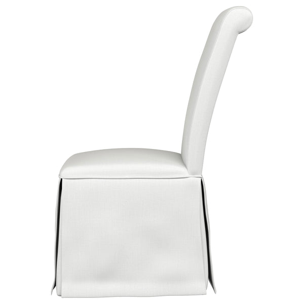 English Elm Isela White Upholstered Parson Side Chairs Set of 2 — Timeless Skirted Pleated Seats, Tall Curved Backs B062P375533