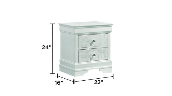 English Elm Blaze Upholstered 4-Piece Full Bedroom Set With Led Headboard, White Wood Finish, And Modern Elegance B009S01479