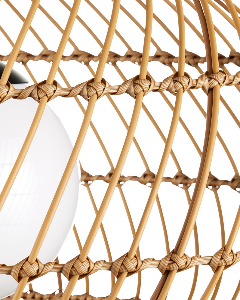 Currey & Company Carriage Outdoor Pendant Light - Durable Wicker Shade, Adjustable Height, Stylish & Weather-resistant Design Natural All,Weather Wicker ,Metal ,Glass 9500-0015-currey-company