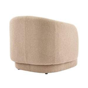 English Elm Amanda Sculptural Boucle Accent Chair Plush Cream Upholstery for Modern Living Spaces Espresso N767P381615E