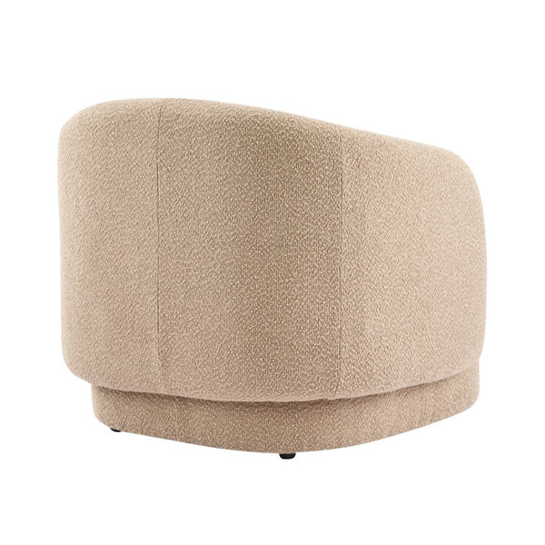 English Elm Amanda Sculptural Boucle Accent Chair Plush Cream Upholstery for Modern Living Spaces Espresso N767P381615E