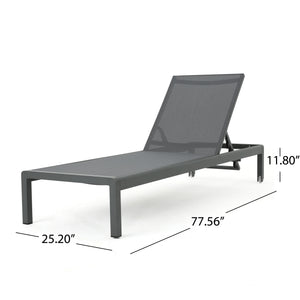 English Elm Christopher Knight Home® - Cape Coral Chaise Lounge - Adjustable Grey Pool Chair With Durable Frame & Water-Resistant Cushion 57592.00GRY