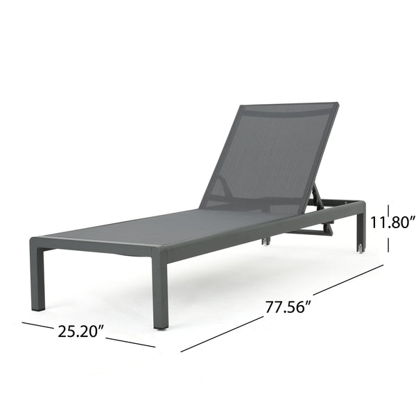 English Elm Christopher Knight Home® - Cape Coral Chaise Lounge - Adjustable Grey Pool Chair With Durable Frame & Water-Resistant Cushion 57592.00GRY