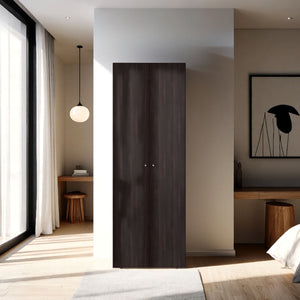 English Elm Armoire, Three-Door Engineered Wood Wardrobe in Walnut and Black Wengue with 3 Shelves for Organized Storage Multi 71.62 L x 20.08 W x 5.51 H B097P369451